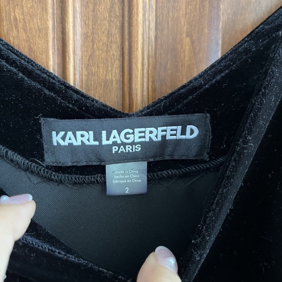 Karl Lagerfeld Midi Velvet Dress - Picture 2 of 2
